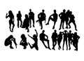 Happy Team Work Silhouettes