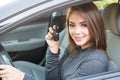 Teen Girl Driving Car Royalty Free Stock Photo