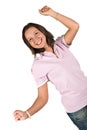 Happy teen girl with hands up Royalty Free Stock Photo