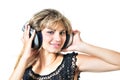 Happy teen girl with headphones Royalty Free Stock Photo