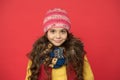 happy teen girl wear warm winter clothes, beauty