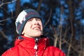 Happy teen in winterwear, outdoor