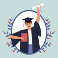 Happy teenage boy graduated from educational institution Royalty Free Stock Photo