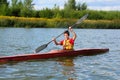 Happy Teenage Boy Kayaking Royalty Free Stock Photo