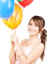 Happy teenage girl with balloons Royalty Free Stock Photo