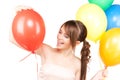 Happy teenage girl with balloons Royalty Free Stock Photo