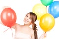 Happy teenage girl with balloons Royalty Free Stock Photo