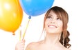 Happy teenage girl with balloons Royalty Free Stock Photo