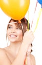 Happy teenage girl with balloons Royalty Free Stock Photo