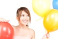 Happy teenage girl with balloons Royalty Free Stock Photo