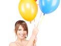 Happy teenage girl with balloons Royalty Free Stock Photo