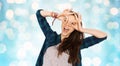 Happy teenage girl making face and having fun Royalty Free Stock Photo