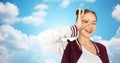 Happy teenage girl making face and having fun Royalty Free Stock Photo