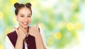 Happy teenage girl showing thumbs up Royalty Free Stock Photo