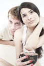 Happy teens couple sharing good moments Royalty Free Stock Photo