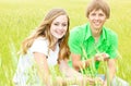 Happy Teens in the field Royalty Free Stock Photo