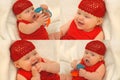 Happy teething baby girl Royalty Free Stock Photo