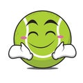 Happy tennis ball cartoon character