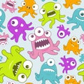 Happy Tentacle Creatures Seamless Pattern