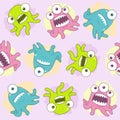 Happy Tentacle Creatures Seamless Tile