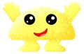 Happy textured shape mascot. Funny geometric character