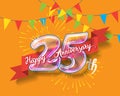 Happy 25th anniversary glass bulb numbers set