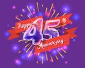 Happy 45th anniversary glass bulb numbers set