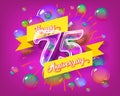 Happy 75th anniversary glass bulb numbers set