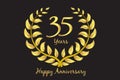 Happy 35th anniversary gold wreath laurel