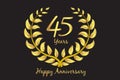 Happy 45th anniversary gold wreath laurel