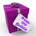 Happy 18th Birthday Gift Shows Celebrating Royalty Free Stock Photo