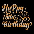 Happy 18th birthday typography design
