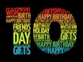 Happy 10th birthday word cloud Royalty Free Stock Photo