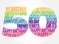 Happy 50th birthday word cloud Royalty Free Stock Photo