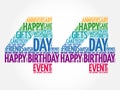 Happy 44th birthday word cloud Royalty Free Stock Photo