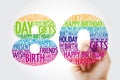 Happy 80th birthday word cloud collage Royalty Free Stock Photo