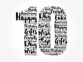 Happy 10th birthday word cloud, holiday concept background Royalty Free Stock Photo