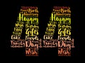 Happy 44th birthday word cloud Royalty Free Stock Photo