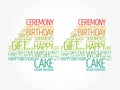 Happy 44th birthday word cloud, holiday concept background Royalty Free Stock Photo