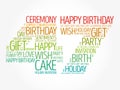 Happy 47th birthday word cloud, holiday concept background