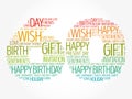 Happy 60th birthday word cloud, holiday concept background Royalty Free Stock Photo