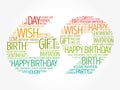 Happy 69th birthday word cloud, holiday concept background