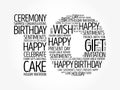 Happy 10th birthday word cloud, holiday concept background Royalty Free Stock Photo