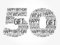 Happy 50th birthday word cloud, holiday concept background Royalty Free Stock Photo