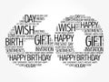 Happy 60th birthday word cloud, holiday concept background Royalty Free Stock Photo