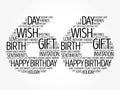 Happy 66th birthday word cloud, holiday concept background