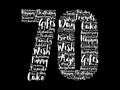 Happy 70th birthday word cloud, holiday concept background Royalty Free Stock Photo