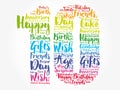 Happy 10th birthday word cloud Royalty Free Stock Photo