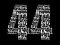 Happy 44th birthday word cloud, holiday concept background Royalty Free Stock Photo