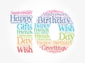 Happy 10th birthday word cloud, holiday concept background Royalty Free Stock Photo